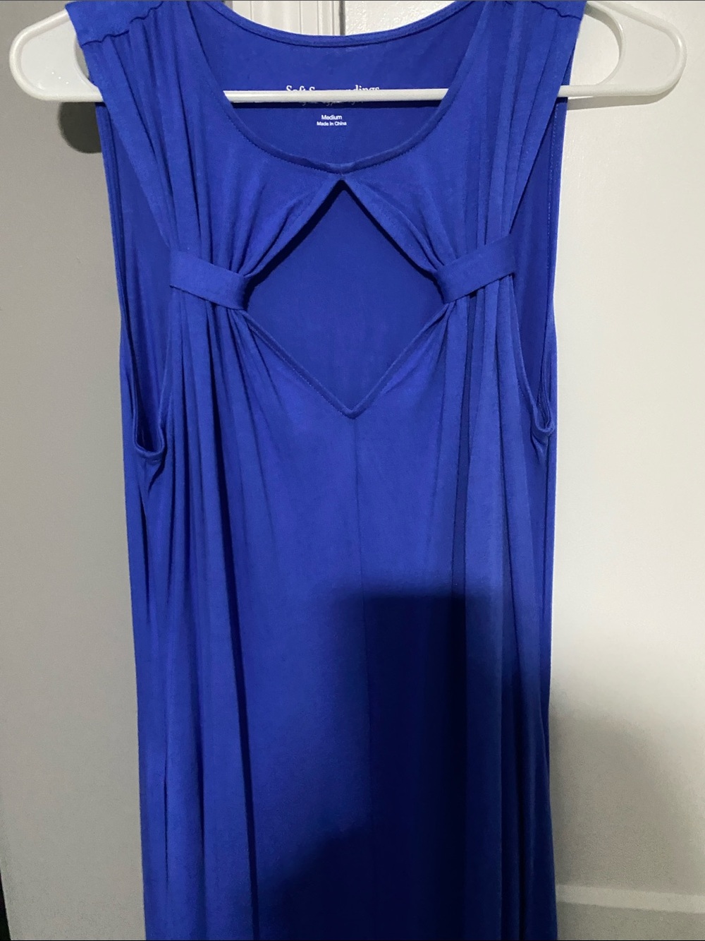 Soft Surroundings Royal Blue Maxi Dress with Cutout front and Side  Pockets💙💙💙